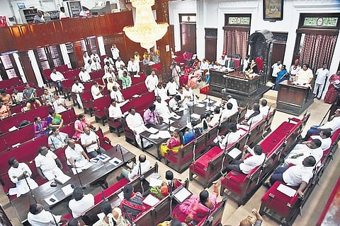 Councillors during the meeting at Ripon Buildings on Thursday | P Jawahar