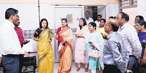 Officials from Telangana inspecting the morning breakfast scheme | Express