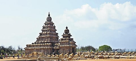 Some of the sculptures at the Shore Temple in Mahabalipuram that were found to be damaged due to sea exposure over time | MONISHLINUS