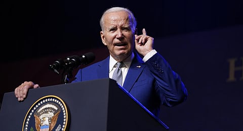 U.S. President Joe Biden gestures as he addresses a press conference, in Hanoi, Vietnam, Sunday, Sept. 10, 2023. (Photo | AP)