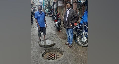The teams fixing the manholes will mainly focus on water-logged areas. (Photo | Express)