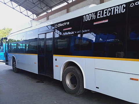 Olectra Greentech Limited's electric bus. (File Photo | Express)