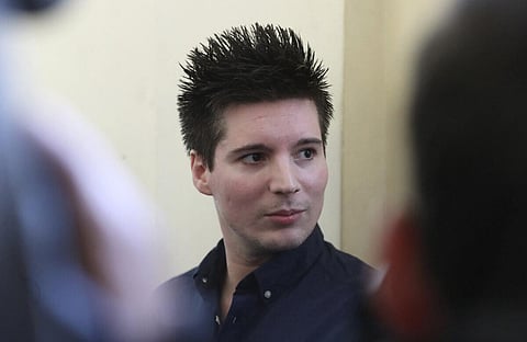 Football Leaks whistleblower Rui Pinto arrives at the Metropolitan Court in Budapest, Hungary, for his trial on March 5, 2019. (Photo | AFP)