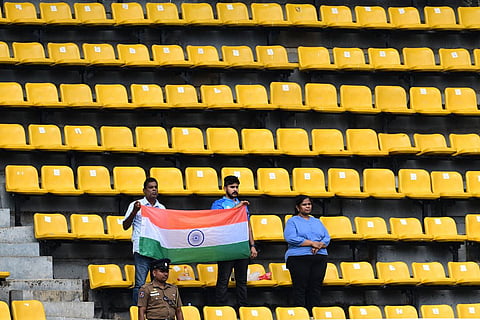 Empty seats at the R Premadasa Stadium in Colombo on Sunday. (Photo | AFP)