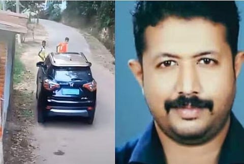 CCTV footage of Priyaranjan fattally hitting Adishekhar with his car; Priyaranjan. (Photo | Express)