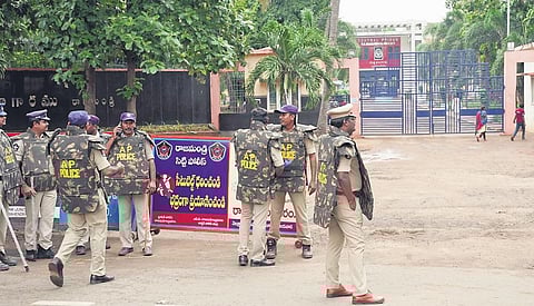 Police step up surveillance at the Central Jail in Rajamahendravaram | express