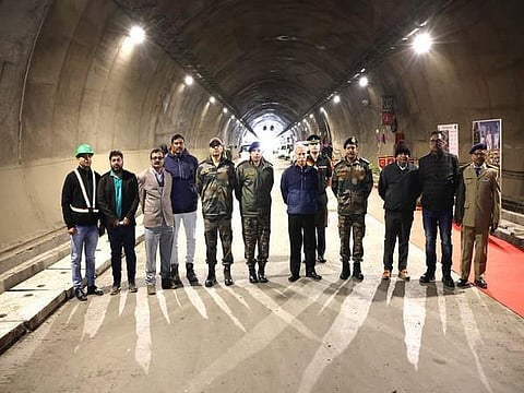 FILE - Arunachal Governor Trivikram Parnaik visits the Sela Tunnel. (Photo | ANI)
