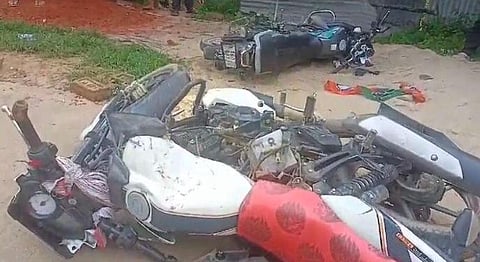 12 people were injured in a clash that erupted between BJP and Tipra Motha. ( Photo | Videograb)