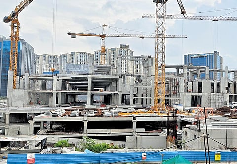 A glimpse of the ongoing construction of the IMAGE Tower in Raidurgam which will be built at the height of 400 feet (120 metres) | vinay madapu