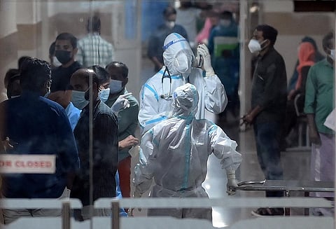 The medical staff at the new casualty block at the Kozhikode MCH have switched to PPE kits and masks, as part of precautionary measures against Nipah virus. (Photo | Express)