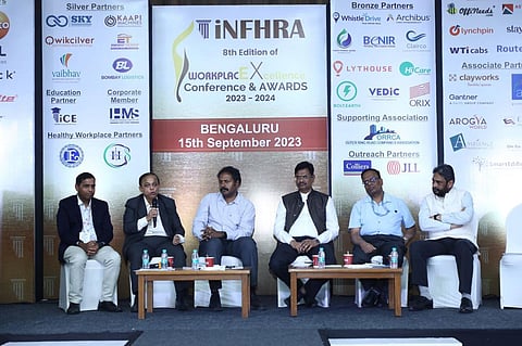 K-RIDE's RK Singh, ORRCA president Manas Das, WRI India's Srinivas Alavilli, BBMP Engineer Chief BS Prahlad, BMTC's Chief Traffic Manager KR Vishwanath and CPRO of BMRLl B L Yashavanth Chavan|Express