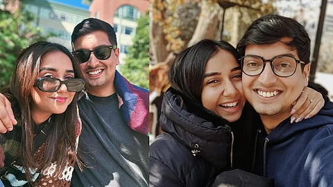 Prajakta Koli and her fiancee Vrishank Khanal.