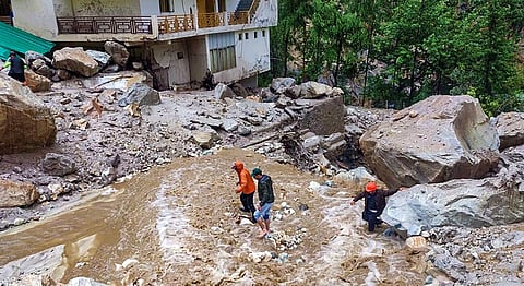 FILE PHOTO - NDRF personnel during a rescue operation, after a cloudburst at Manikaran valley in Kullu district, Himachal Pradesh. (Photo | PTI)
