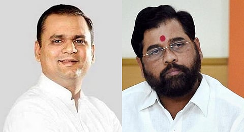 FILE - A collage of Maharashtra Assembly Speaker Rahul Narwekar (L) and Chief Minister Eknath Shinde, used for representational purposes only.