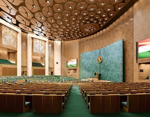 The Lok Sabha in the new Parliament building. (Central Vista website)
