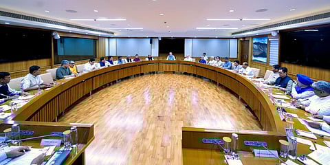 Prime Minister Narendra Modi chairs Union cabinet meeting, in New Delhi on Monday. (Photo | PTI)