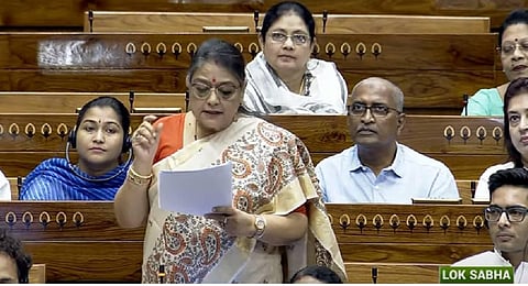 Trinamool Congress MP Kakoli Ghosh Dastidar. (Photo | Screengrab from Sansad TV)