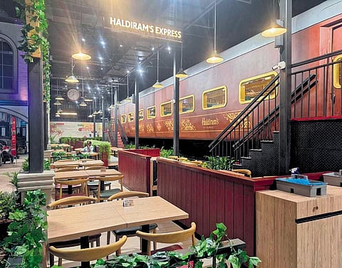 The rail coach restaurant inaugurated at Vijayawada railway station. (Photo | Express)