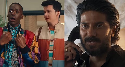 YouTube screengrabs from the trailers of Sex Education S4 and King of Kotha.