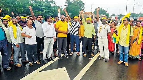 Demonstrators raising slogans demanding ST status in Mayurbhanj | Express