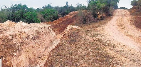 The trenches were created with an aim to prevent intrusion of wild elephants into human habitation | S Senbagapandiyan