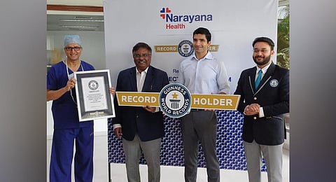 Narayana Health conducts 3,797 ECGs in a day and creates a world record.