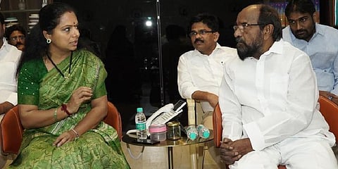 National President of BC Association, Rajya Sabha MP R Krishnaiah met with Nizamabad MLC Kavitha at residence.