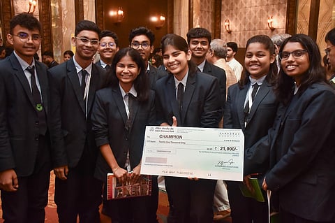 Students who took part Limerick contest at Odisha Literary Festival (Debadatta Mallick)