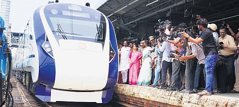 The Vande Bharat Express flagged off from Vijayawada station on Sunday | Express