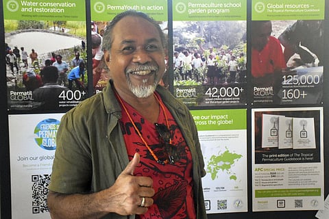 Eugenio Lemos from Timor-Leste was recognized for his work in helping achieve sufficient food for people and instill the value of safeguarding the environment and social equality. (AP)