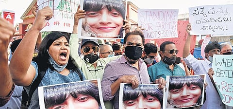Disha Ravi's arrest had triggered protests by activists | VINOD KUMAR T