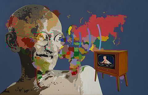 An artist's tribute to Mahatma (Adarsh Baji)