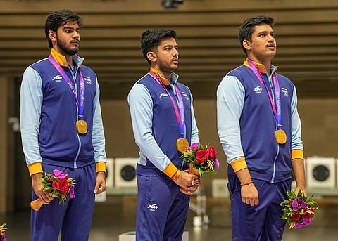 Aishwary Pratap Singh Tomar prevailed in a battle of wits to earn himself a bronze. Divyansh Singh Panwar and Rudrankksh Patil, who finished fourth in the final.
