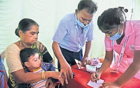Residents attending a free medical camp in Chennai. (Photo | R Satish Babu)