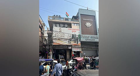 The jewellery showroom in Delhi where the heist took place (Photo | Express)