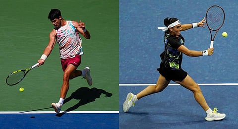 Carlos Alcaraz and Ons Jabeur. (Photo | AP)