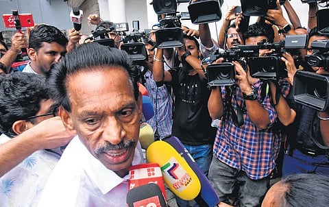 CPM state committee member and Kerala Bank vice-president M K Kannan coming out of ED office in Kochi | Express