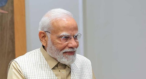 Prime Minister Narendra Modi during an interview with PTI, in New Delhi, Wednesday, Aug. 30, 2023. (PTI)