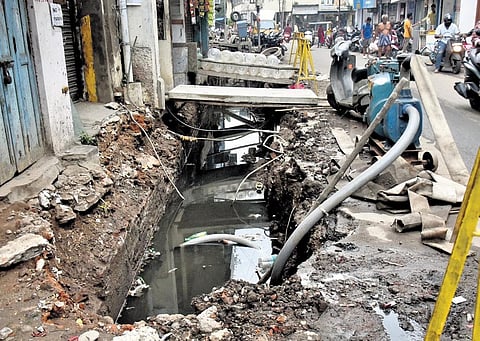 Works on stormwater drain under way in Triplicane near Amir Mahal | P Jawahar