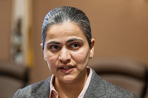 FILE – California Democratic state Sen. Aisha Wahab is seen in Sacramento, Calif.,, on March 22, 2023.