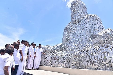 Municipal Administration Minister KN Nehru and Housing Minister S Muthusamy inspected the smart city project works | Express
