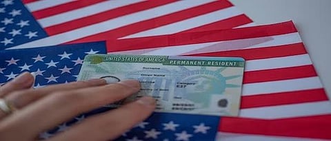 A Green Card, known officially as a Permanent Resident Card, is a document issued to immigrants to the US as evidence that the bearer has been granted the privilege of residing permanently. (File)