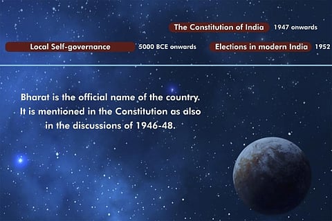 FILE - A screenshot shows 'Bharat' as the country's official name, as seen on the G20 official mobile app in New Delhi, Wednesday, Sept. 6, 2023. (Photo | AP)