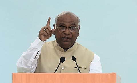 Congress president and the leader of the Opposition in the Rajya Sabha Mallikarjun Kharge. (Photo | PTI)