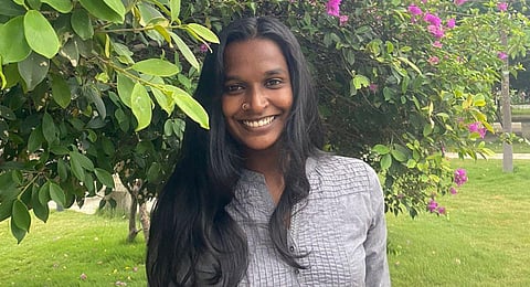 The radiant Sneha Belcin. (Photo | Koushika B)