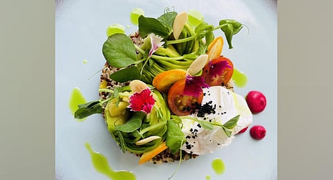 Poached Egg Salad with Citrus Red Quinoa and Hass Avocado. (Photo | Express)