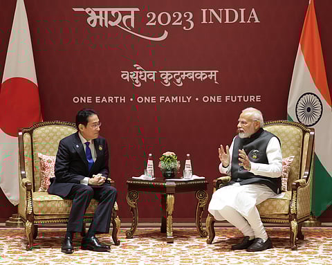 Indian Prime Minister Narendra Modi with japanese Prime Minister Fumio Kishida during the G20 summit.