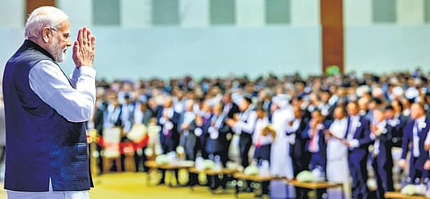PM Narendra Modi at the inauguration of Vibrant Gujarat summit in Gandhinagar | pti