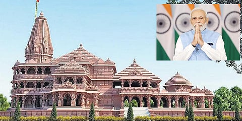 Ram Temple in Ayodhya . (Onset) Prime Minister Narendra Modi.