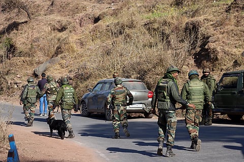 Security personnel carry out a search operation following an attack by suspected militants on an army convoy near Poonch on Saturday | ANI file